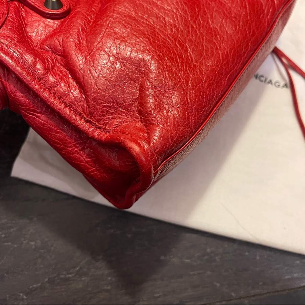 Authentic BALENCIAGA red mini city bag leather women - Picture 6 of 12
